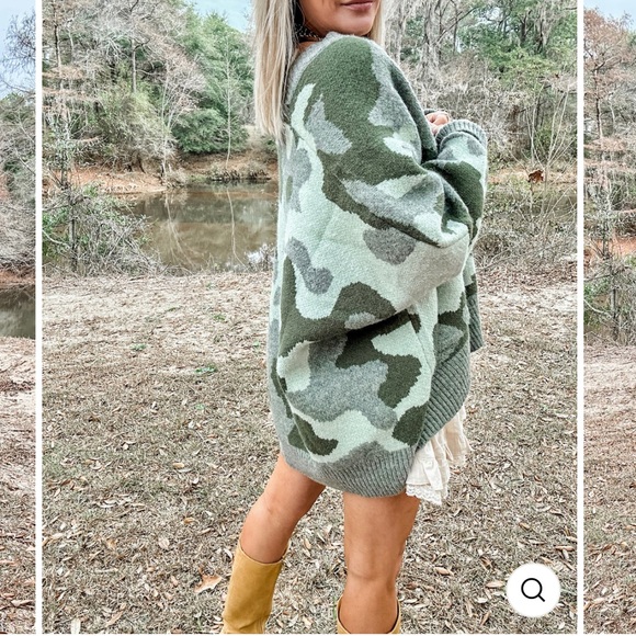 Three Bird Nest Into the Dusk Camouflage Oversized Cardigan, Large, NWT - Picture 7 of 11